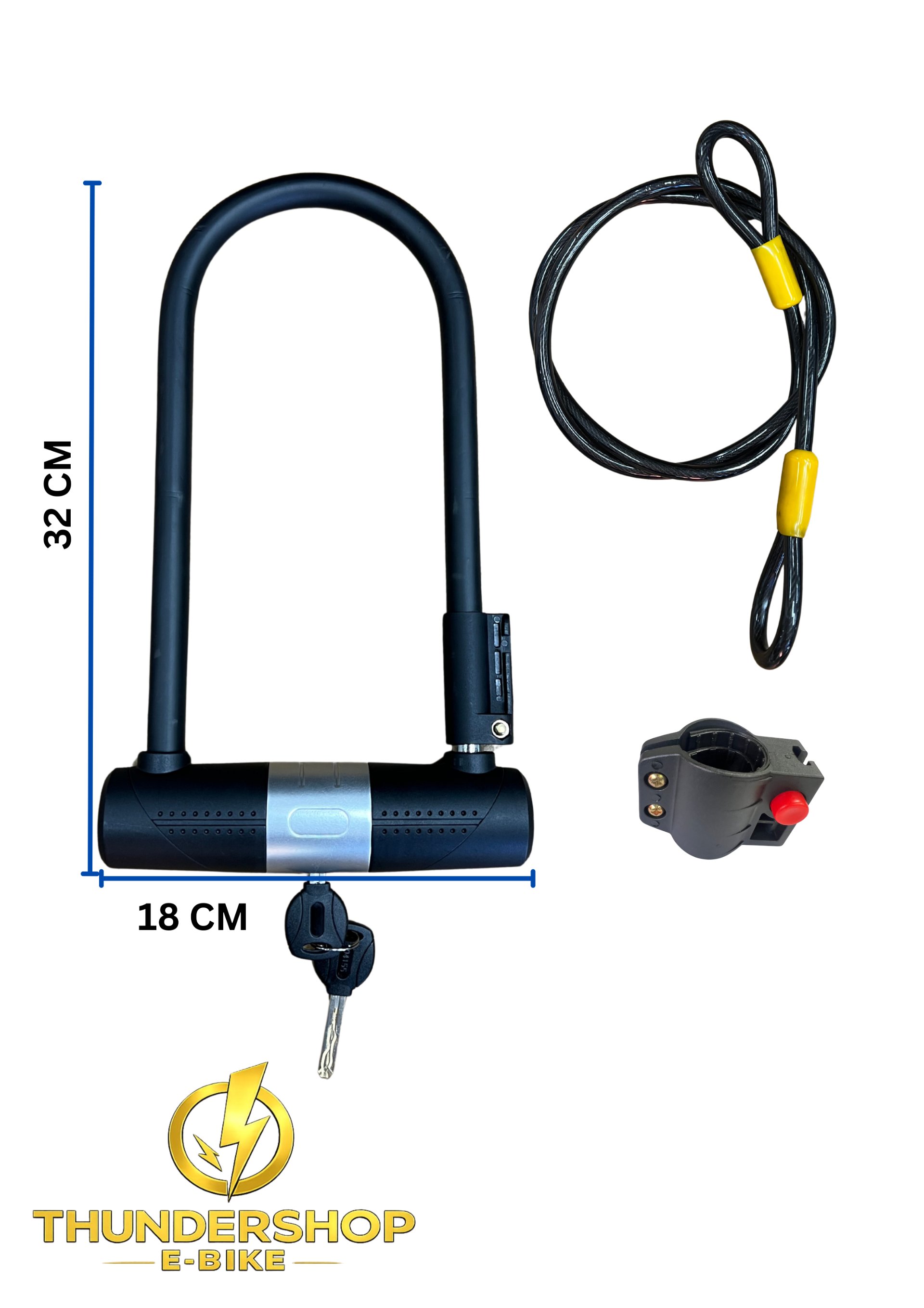 steel U-shaped bicycle lock